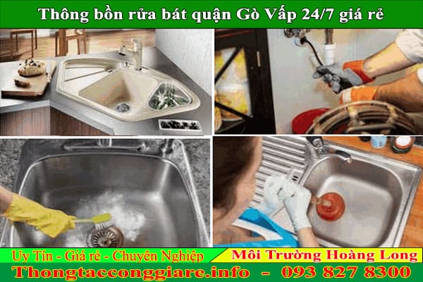 Thông bồn rửa bát quận Gò Vấp Hoàng Long 24/7 giá rẻ
