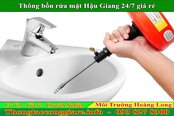 Thông bồn rửa mặt Hậu Giang Hoàng Long 24/7 rẻ nhanh sạch
